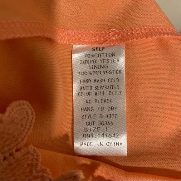 Fab’rik orange guipure lace halter romper Large - Picture 4 of 7